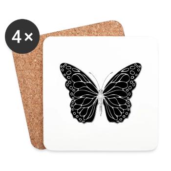 Papillon - Dessous de verre (lot de 4) - blanc - Devant
