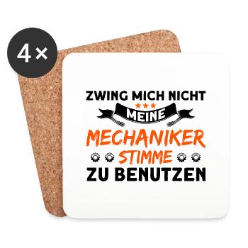 KFZ Mechaniker Schrauber Mechatroniker Geschenk - Untersetzer (4er-Set) - Weiß - Vorne
