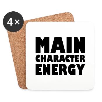 Main character energy - Coasters (set of 4) - white - Front