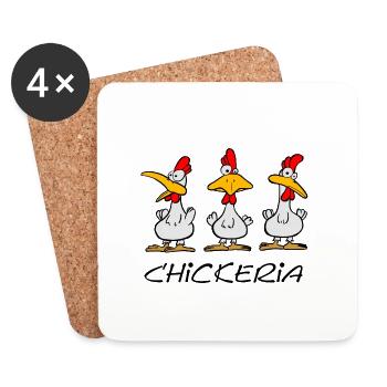 Chickeria - Dessous de verre (lot de 4) - blanc - Devant