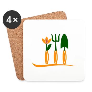 J’adore le jardin! - Dessous de verre (lot de 4) - blanc - Devant