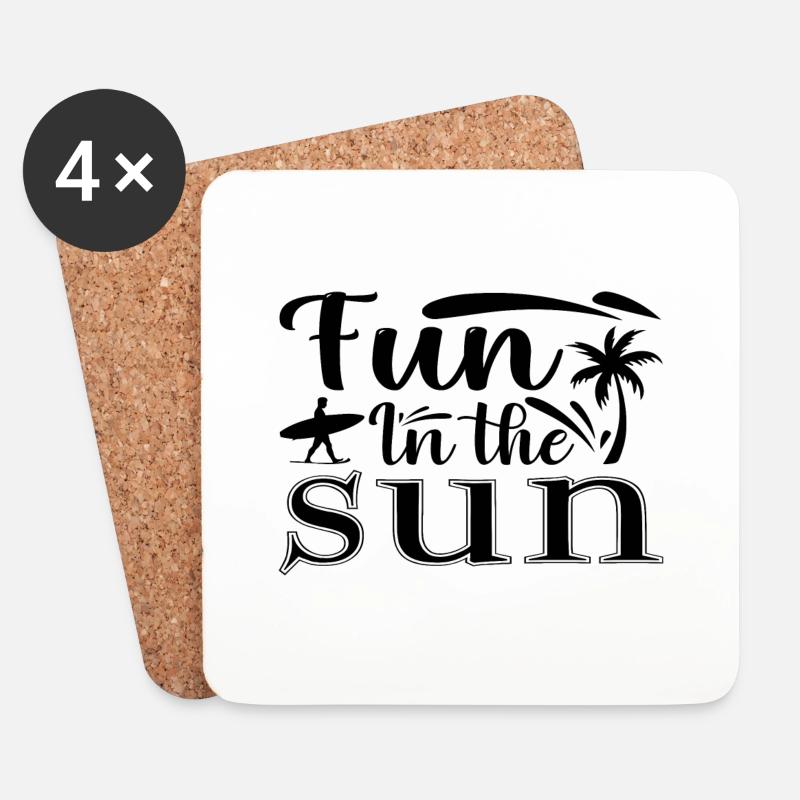 Fun in the Sun - Untersetzer (4er-Set) - Weiß