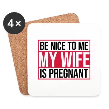 my wife is pregnant - Untersetzer (4er-Set) - Weiß - Vorne