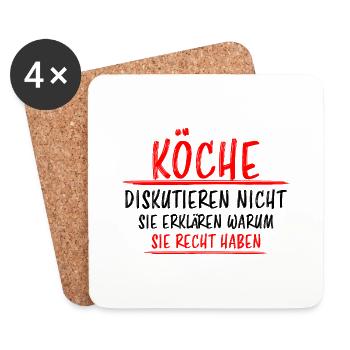 Koch Lustiger Spruch Beruf Gastronomie Geschenk - Untersetzer (4er-Set) - Weiß - Vorne