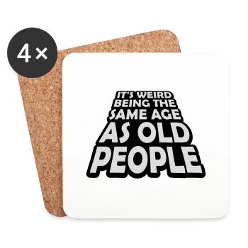 being old people age - Coasters (set of 4) - white - Front