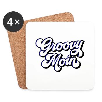 Groovy Moin | Farben änderbar - Untersetzer (4er-Set) - Weiß - Vorne