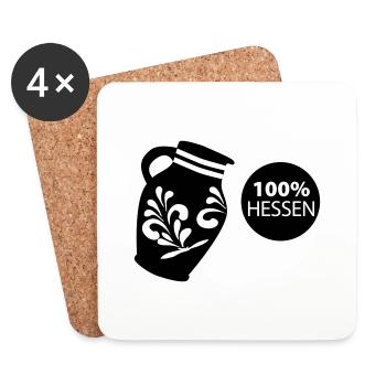 Bembel 100% HESSEN #FFM #BembelDesign #069 - Coasters (set of 4) - white - Front