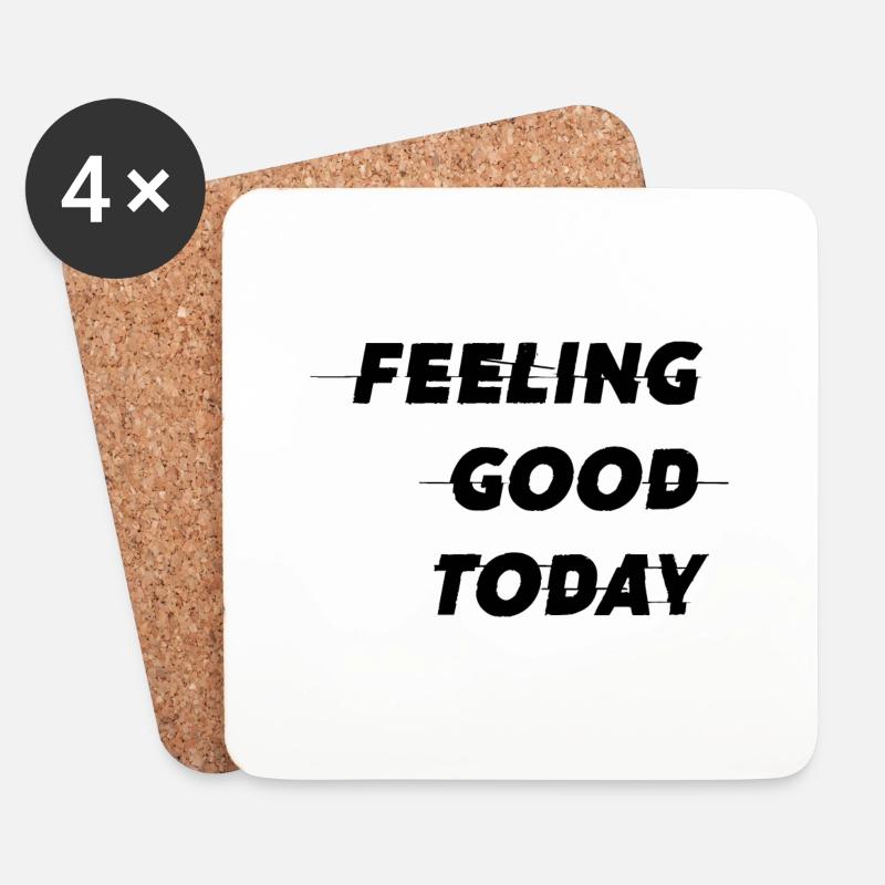 Feeling good today - Untersetzer (4er-Set) - Weiß