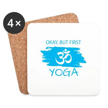 Yoga Namaste - Untersetzer (4er-Set) - Weiß - Vorne