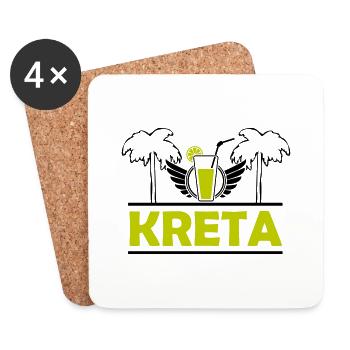 Kreta - Untersetzer (4er-Set) - Weiß - Vorne