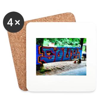 Foliengraffiti - Untersetzer (4er-Set) - Weiß - Vorne