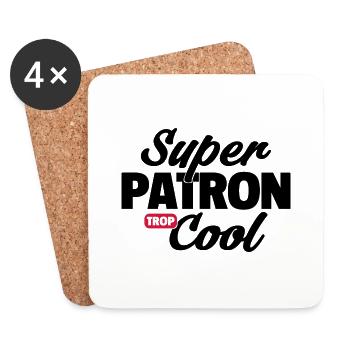 Super patron Cool / humour patron - Dessous de verre (lot de 4) - blanc - Devant