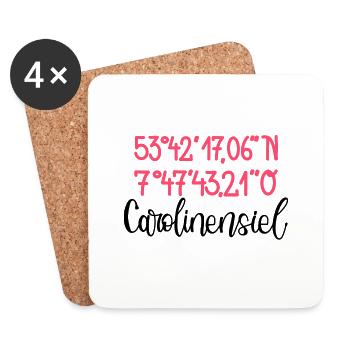 Carolinensiel - mein Herzensort - Untersetzer (4er-Set) - Weiß - Vorne