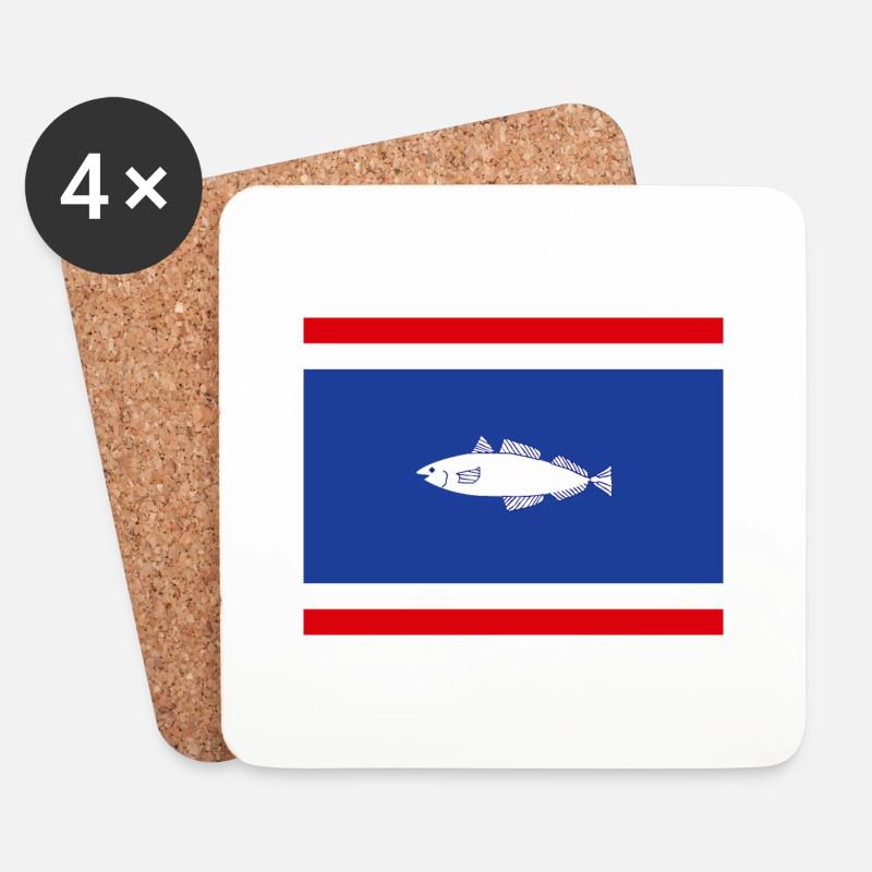 Flagge von Urk - Untersetzer (4er-Set) - Weiß