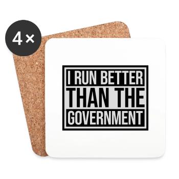 run better than government - Coasters (set of 4) - white - Front