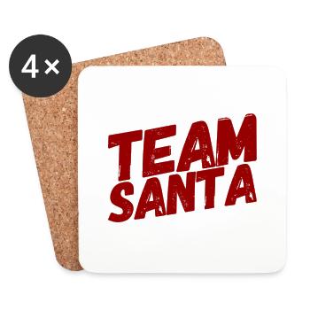 TEAM SANTA +++ Merry Christmas, X-Mas, Christmas - Coasters (set of 4) - white - Front