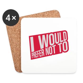I prefer not to - Coasters (set of 4) - white - Front