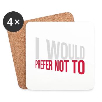 I prefer not to - Coasters (set of 4) - white - Front