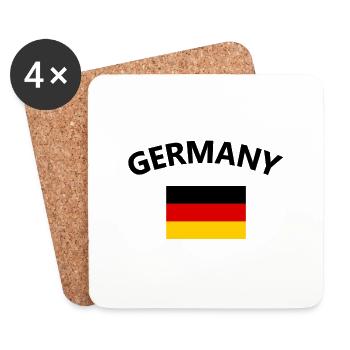 Deutschland Fan - Untersetzer (4er-Set) - Weiß - Vorne