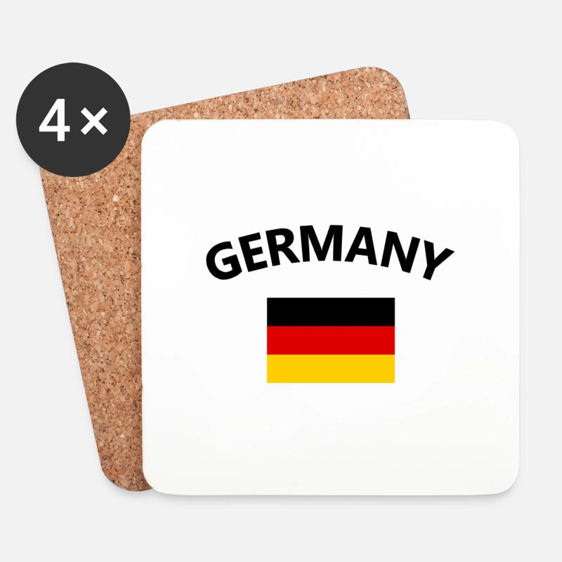 Deutschland Fan - Untersetzer (4er-Set) - Weiß
