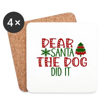 Dear Santa The Dog Did It - Untersetzer (4er-Set) - Weiß - Vorne
