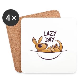 lazy day - Untersetzer (4er-Set) - Weiß - Vorne