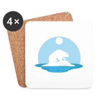 Polar Bear - Dessous de verre (lot de 4) - blanc - Devant