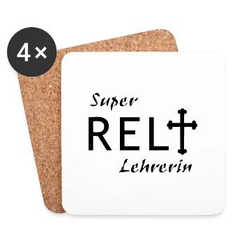 Super Reli Lehrerin - Untersetzer (4er-Set) - Weiß - Vorne