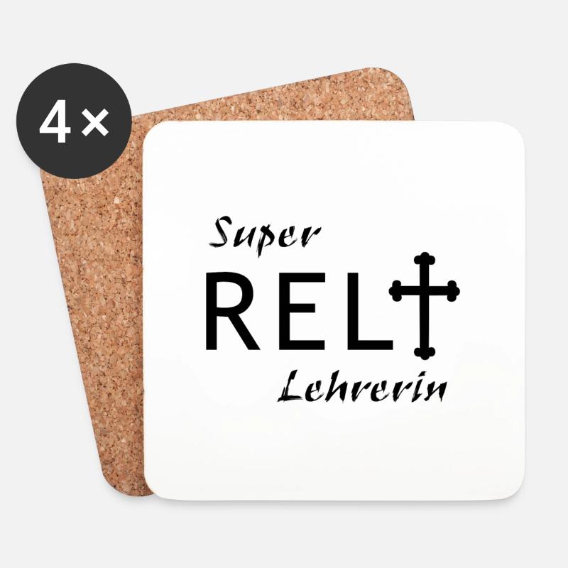 Super Reli Lehrerin - Untersetzer (4er-Set) - Weiß