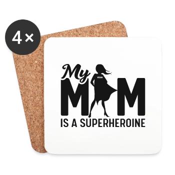 Ma mère est une super-héroïne - Dessous de verre (lot de 4) - blanc - Devant