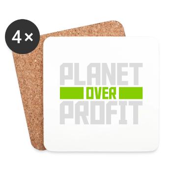 Planète sur le devis de profit - Dessous de verre (lot de 4) - blanc - Devant