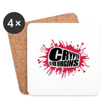 crypto is for virgins - Coasters (set of 4) - white - Front