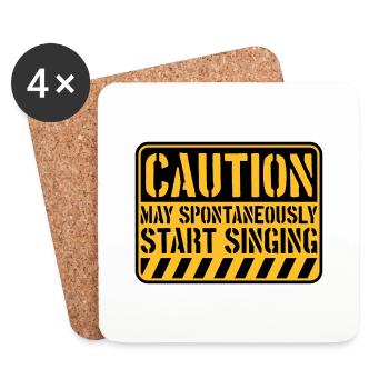 may spontaneously start singing - Coasters (set of 4) - white - Front