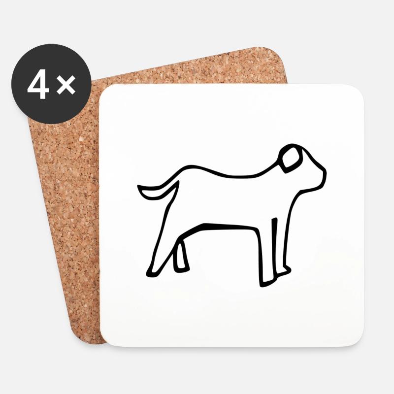 Hund - Untersetzer (4er-Set) - Weiß