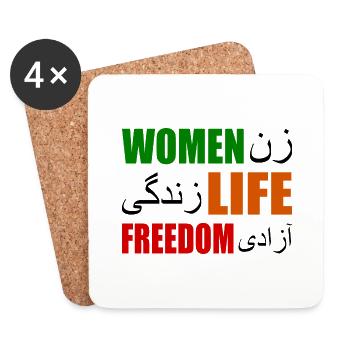 Women life freedom - Untersetzer (4er-Set) - Weiß - Vorne