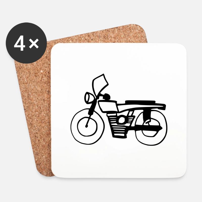 Motorrad - Untersetzer (4er-Set) - Weiß