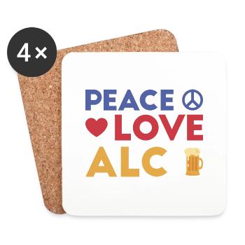 Alcohol Beer drinking beer lovers - Coasters (set of 4) - white - Front