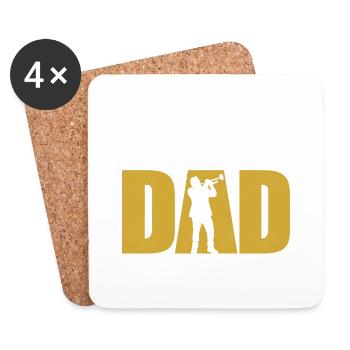 Trumpet Dad Trumpeter Father Player - Coasters (set of 4) - white - Front