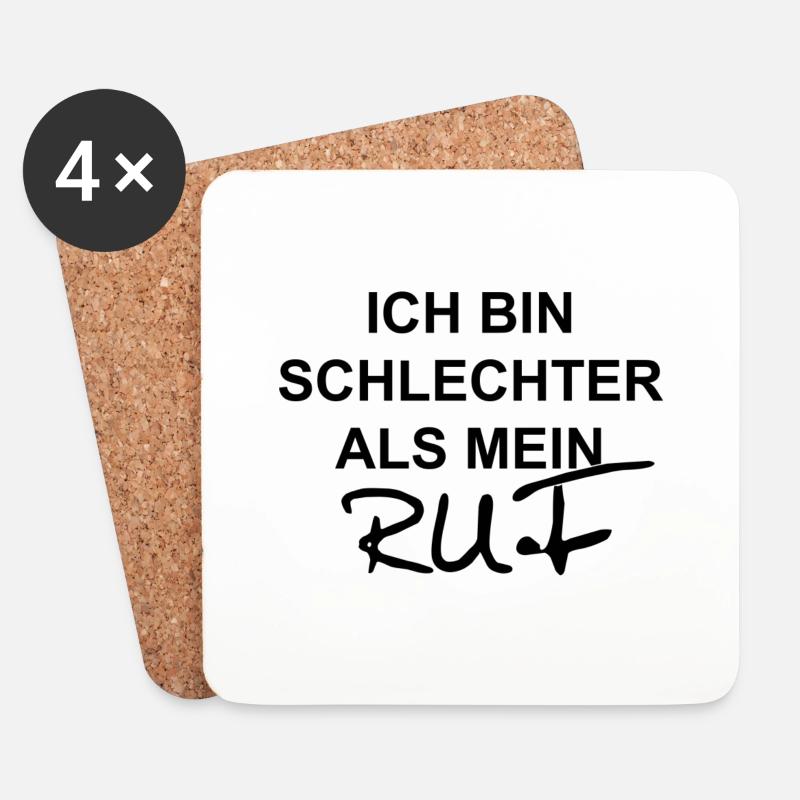 Ich bin schlechter als mein Ruf - Untersetzer (4er-Set) - Weiß