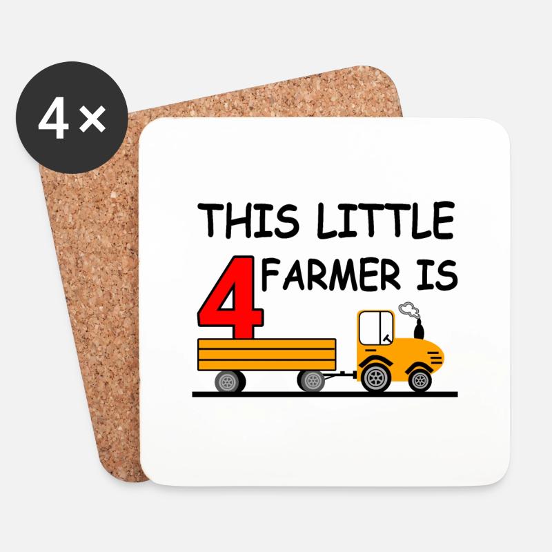 Tractor - Coasters (set of 4) - white
