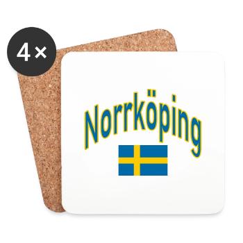 Norrköping drapeau suédois - Dessous de verre (lot de 4) - blanc - Devant