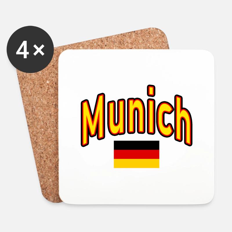 Munich münchen deutschland flagge - Untersetzer (4er-Set) - Weiß
