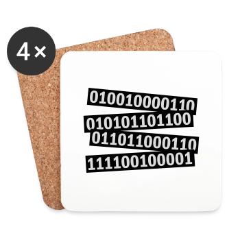 Binary Code Program Language - Coasters (set of 4) - white - Front