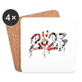 Graffiti style Splash hip hop colors painter 2023 - Coasters (set of 4) - white - Front