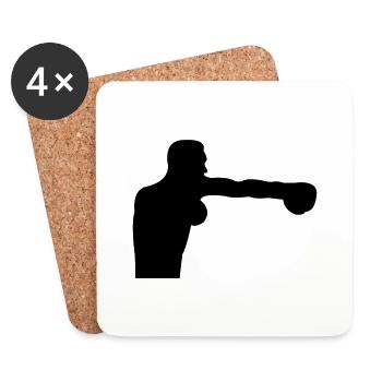 Boxeur - Dessous de verre (lot de 4) - blanc - Devant