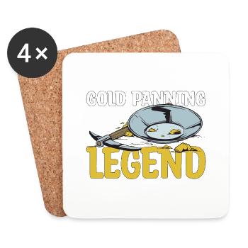 Cadeau Gold Panning Legend - Dessous de verre (lot de 4) - blanc - Devant