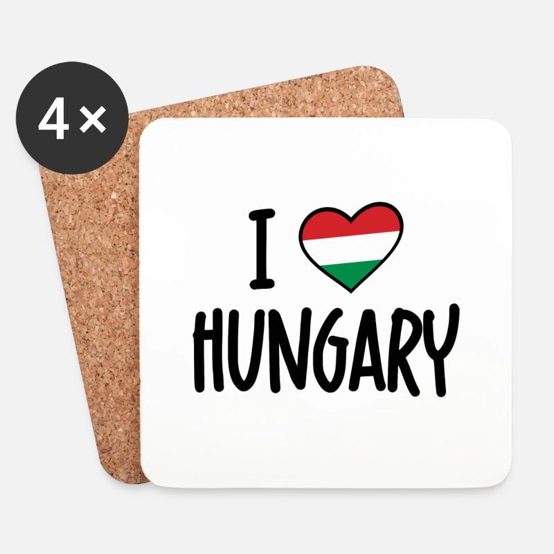 i love hungary - Untersetzer (4er-Set) - Weiß
