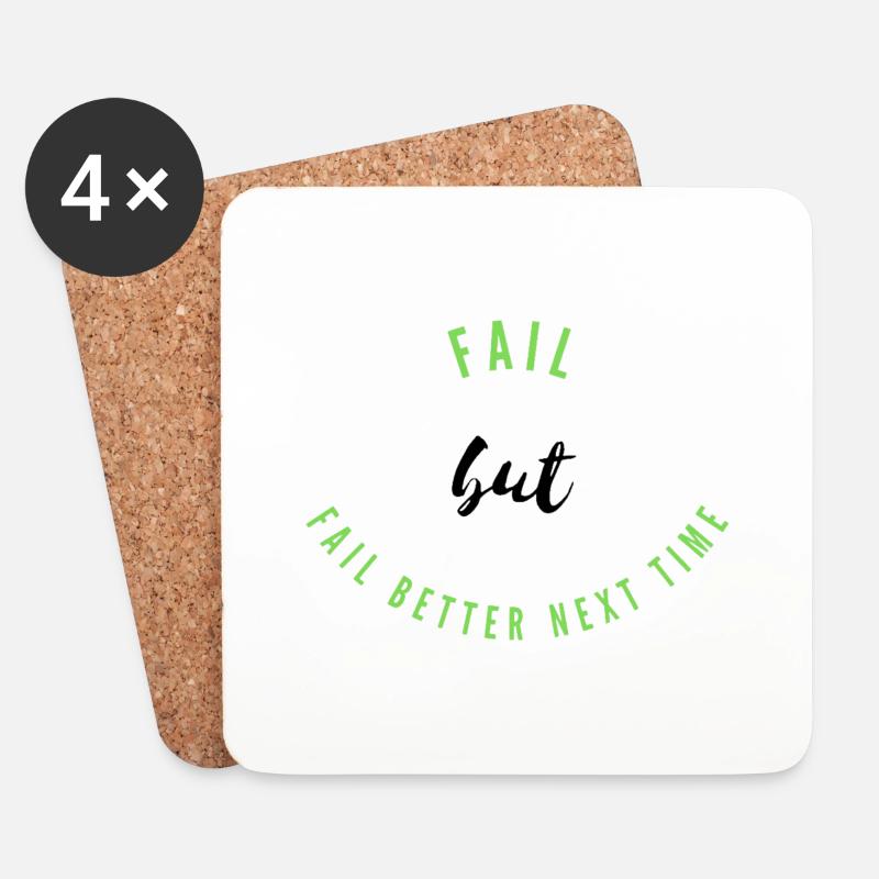 Fail, Fail Better - Untersetzer (4er-Set) - Weiß