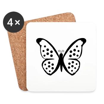 Butterfly - Coasters (set of 4) - white - Front