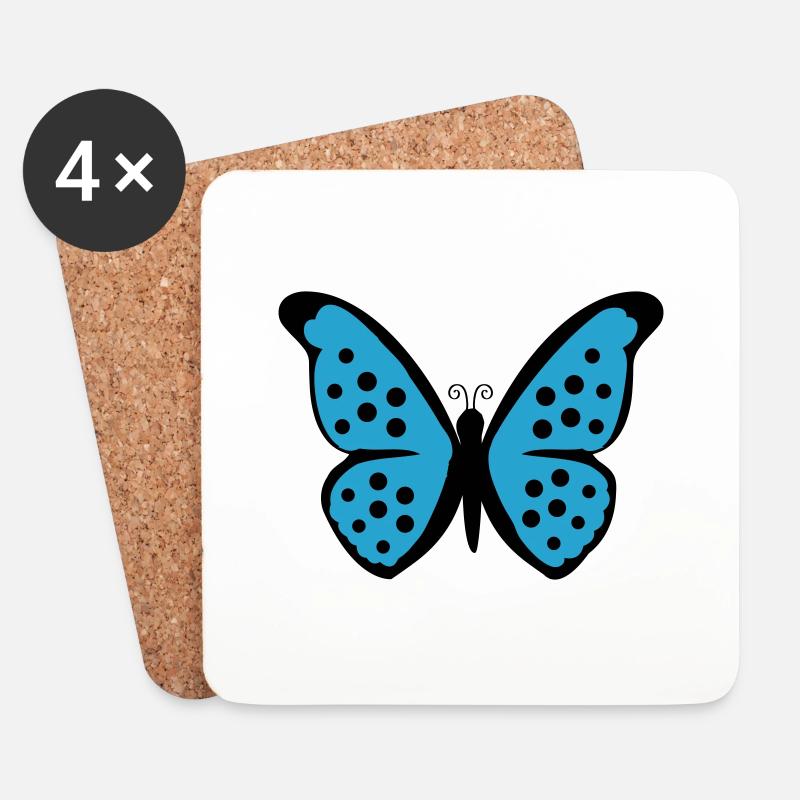 Schmetterling - Untersetzer (4er-Set) - Weiß